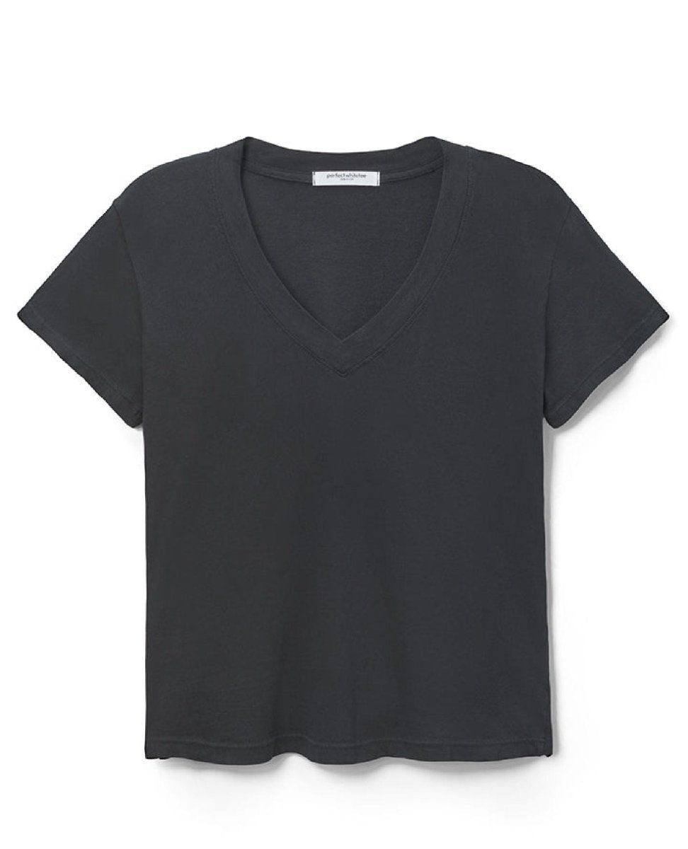 Hendrix V Neck Tee True Black - PINK ARROWS