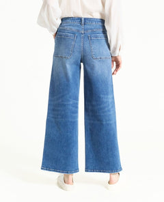 High Rise Wide Leg Dion Blue - PINK ARROWS