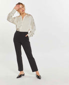 High Waisted Boot Cut Black Cecile Pant - PINK ARROWS