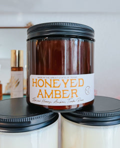 Honeyed Amber Candle Amber Jar - PINK ARROWS