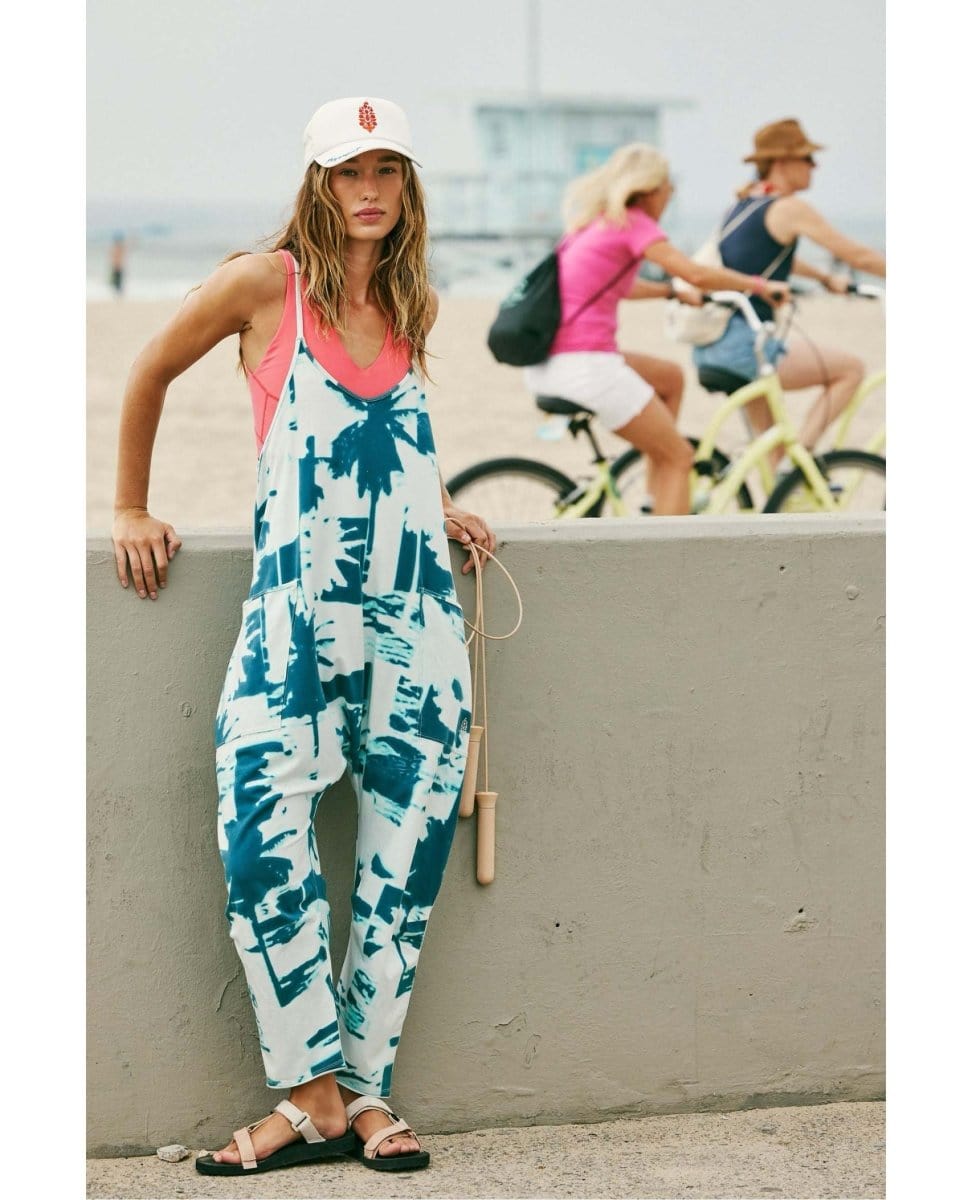 Hot Shot Onesie Printed Palm Beach Green - PINK ARROWS