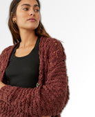 Imelda Cardigan Rum Rasin - PINK ARROWS