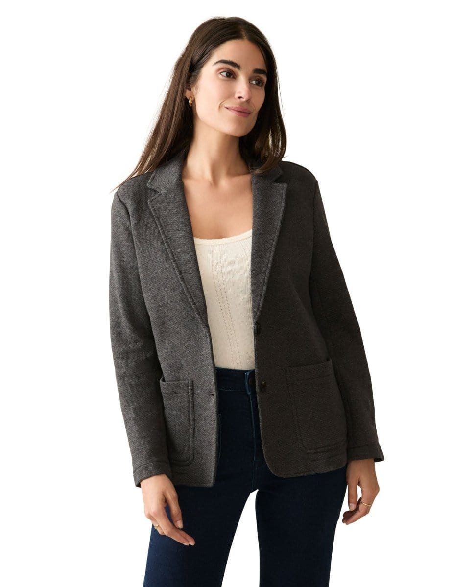 Inlet Blazer Black Sky Melange Jacket - PINK ARROWS