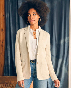 Inlet Blazer Oatmeal Melange - PINK ARROWS