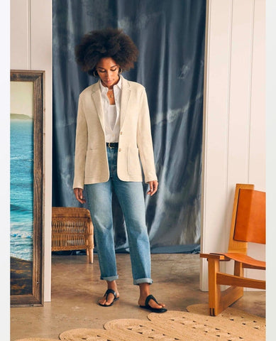 Inlet Blazer Oatmeal Melange - PINK ARROWS