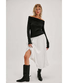 Iris Layering Top Black Long Sleeve - PINK ARROWS