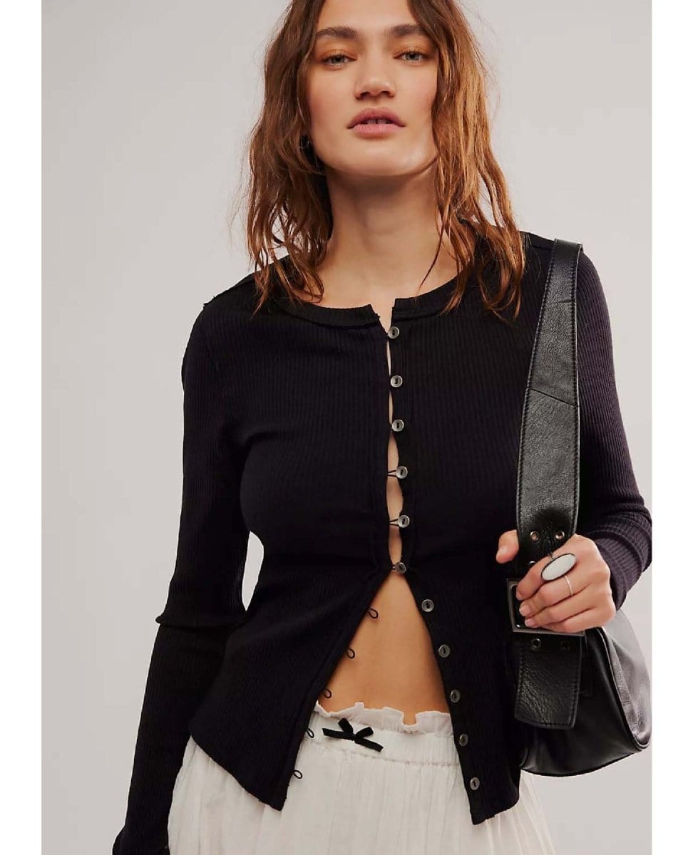 It's On Cardigan Black - PINK ARROWS
