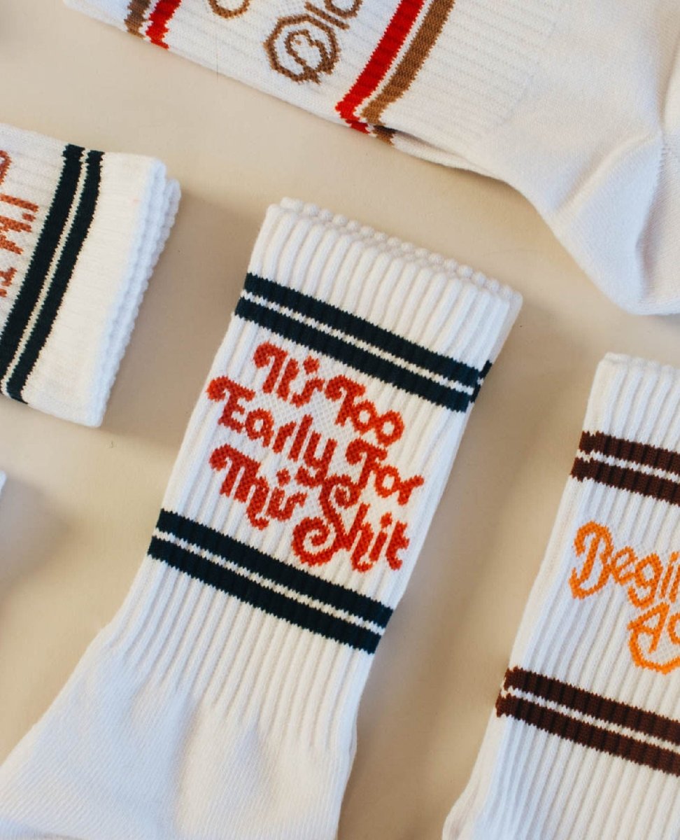 It's Too Early For This Shit Socks - PINK ARROWS