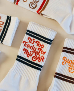It's Too Early For This Shit Socks - PINK ARROWS