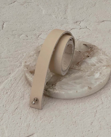 Ivory Leather Hat Band - PINK ARROWS