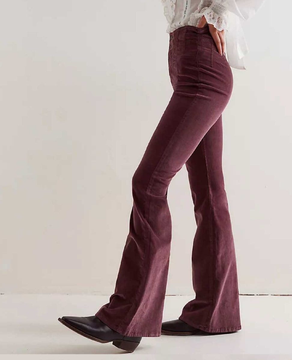Jayde Cord Flare Pant Chocolate Truffle - PINK ARROWS