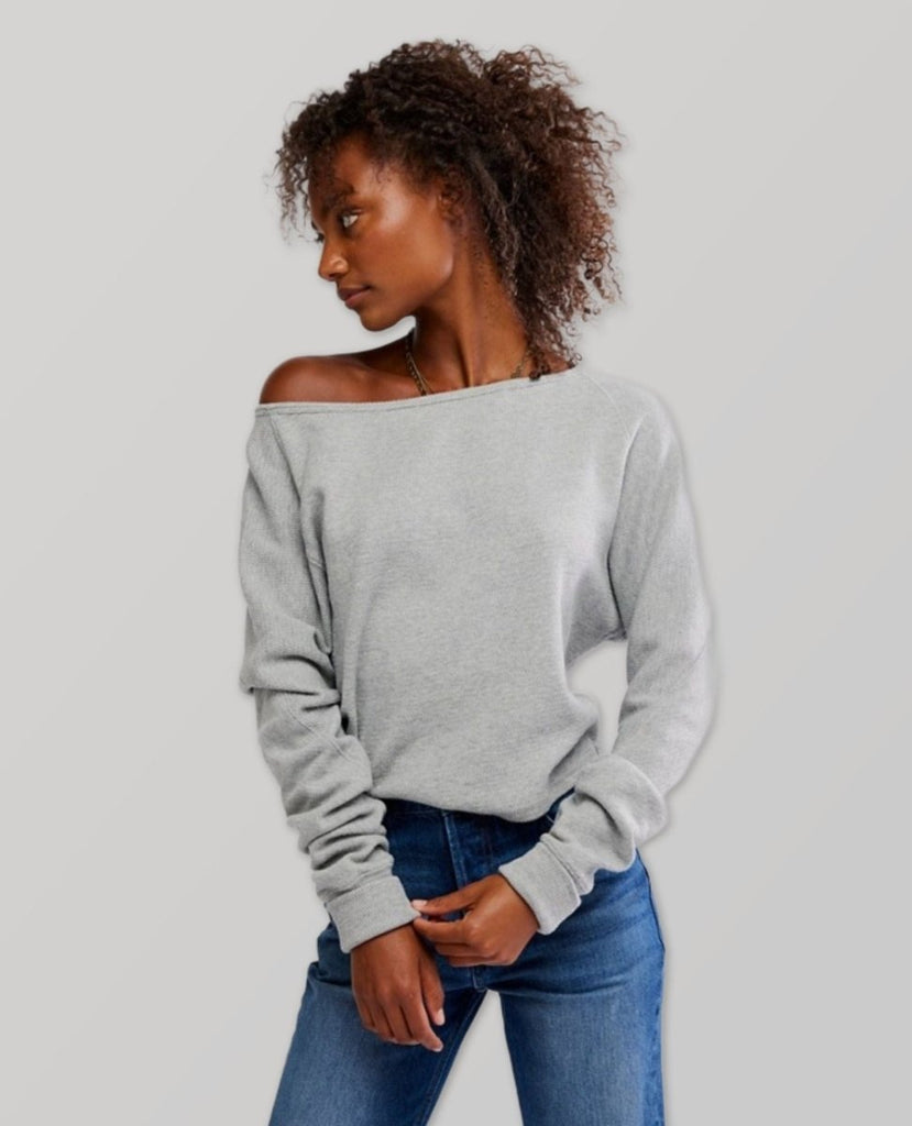 Jess Heather Grey Long Sleeve - PINK ARROWS