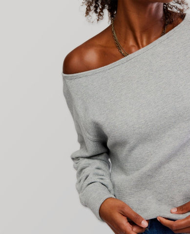 Jess Heather Grey Long Sleeve - PINK ARROWS