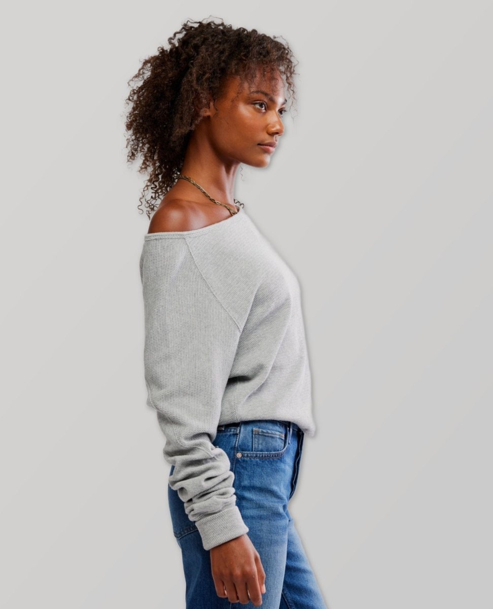 Jess Heather Grey Long Sleeve - PINK ARROWS