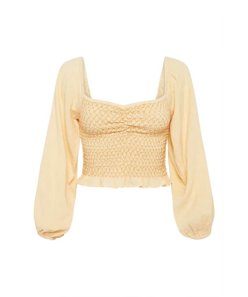 Jessie Jane Cropped Blouse Honey - PINK ARROWS