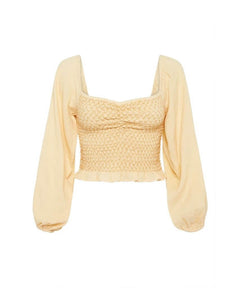 Jessie Jane Cropped Blouse Honey - PINK ARROWS