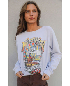 Johnny Cash Lavender Vintage Sweatshirt - PINK ARROWS