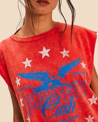 Johnny Cash Muscle Tank Red - PINK ARROWS