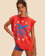 Johnny Cash Muscle Tank Red - PINK ARROWS