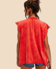 Johnny Cash Muscle Tank Red - PINK ARROWS