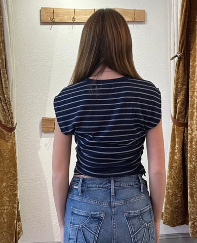 Joni Top Nocturnal/Grey Stripe - PINK ARROWS