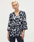 Joseph Ribkoff Tunic Black Print - PINK ARROWS
