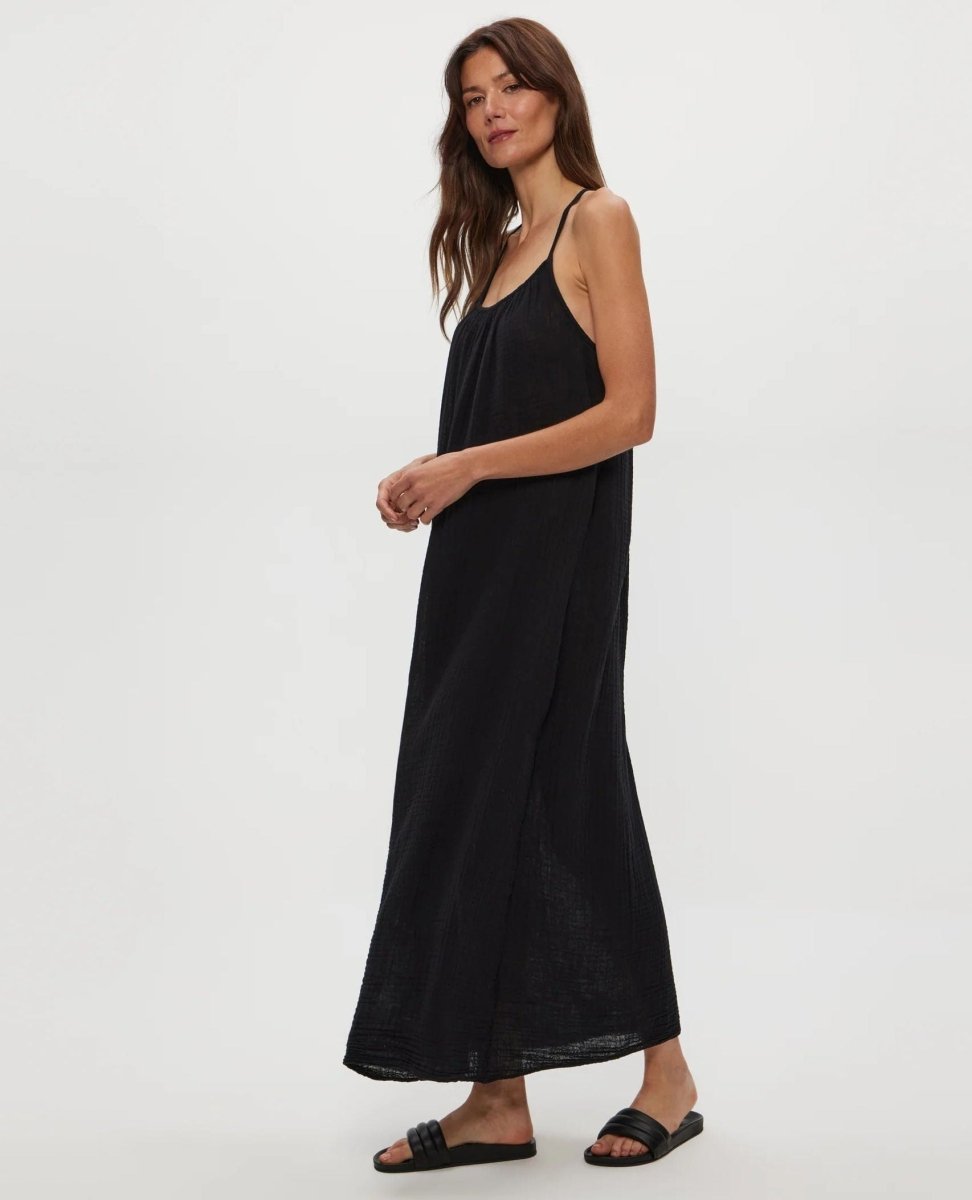 Jude Gauze Dress Black - PINK ARROWS