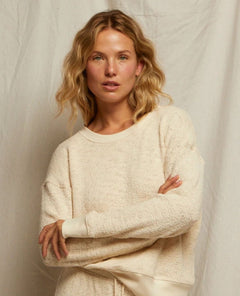 Juliette Cotton Mesh Sweater Natural - PINK ARROWS