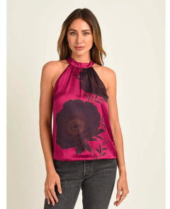 Kaiya Floral Halter Top With Bow - PINK ARROWS