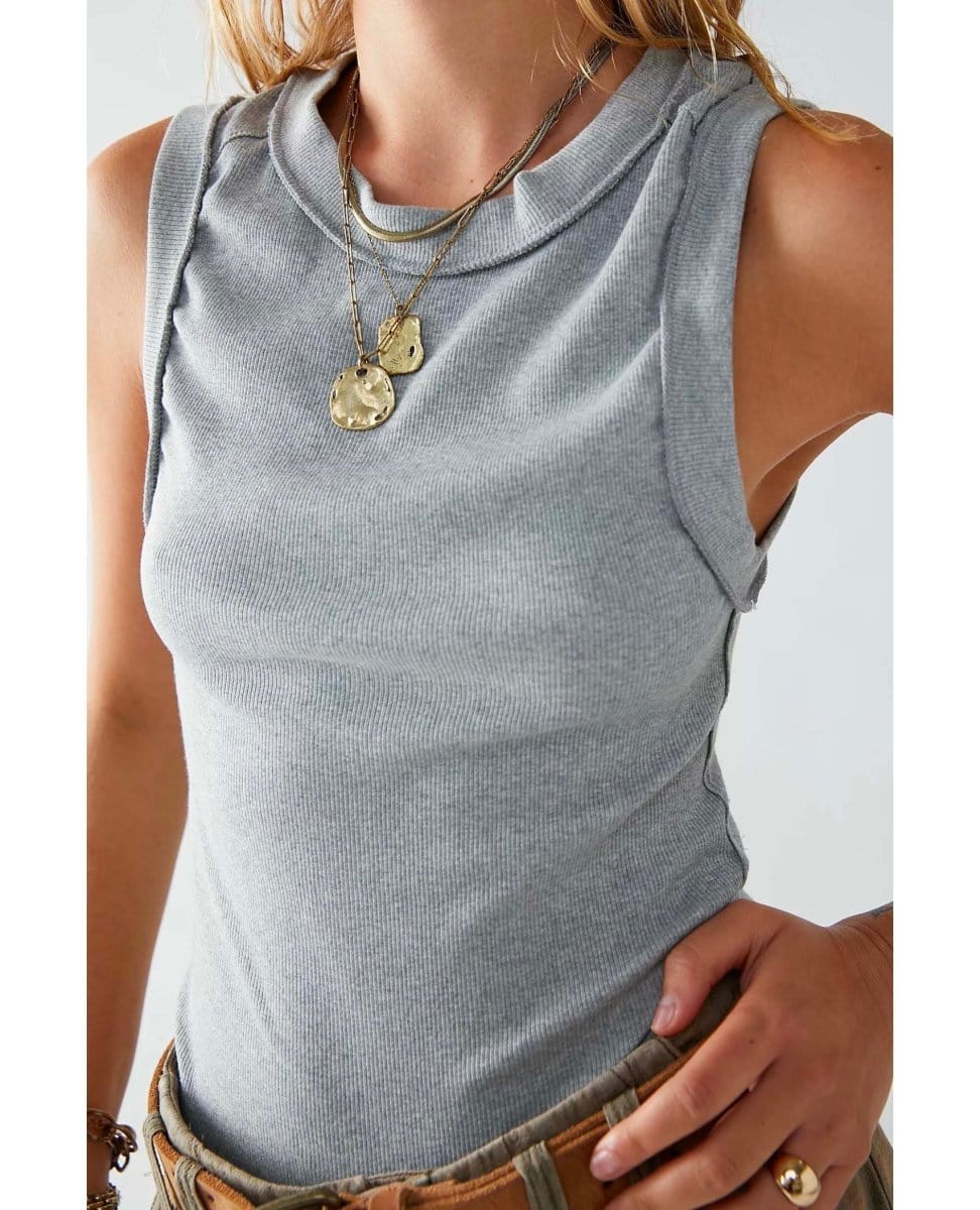 Kate Tank Heather Grey - PINK ARROWS