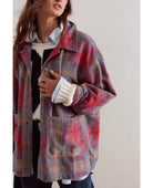 Keep it Cozy Shirt Red Combo - PINK ARROWS