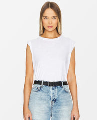Kelsey Roll Sleeve Tee White - PINK ARROWS