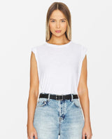 Kelsey Roll Sleeve Tee White - PINK ARROWS