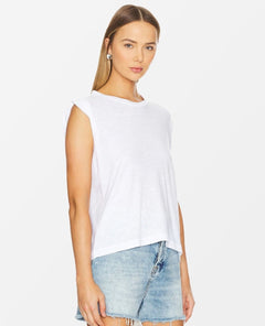 Kelsey Roll Sleeve Tee White - PINK ARROWS