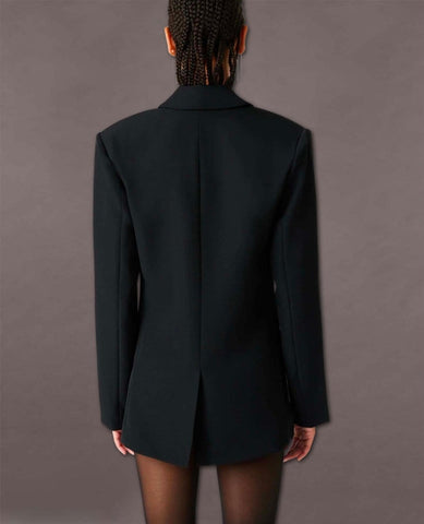 Kendra Black Rhinestone Blazer - PINK ARROWS