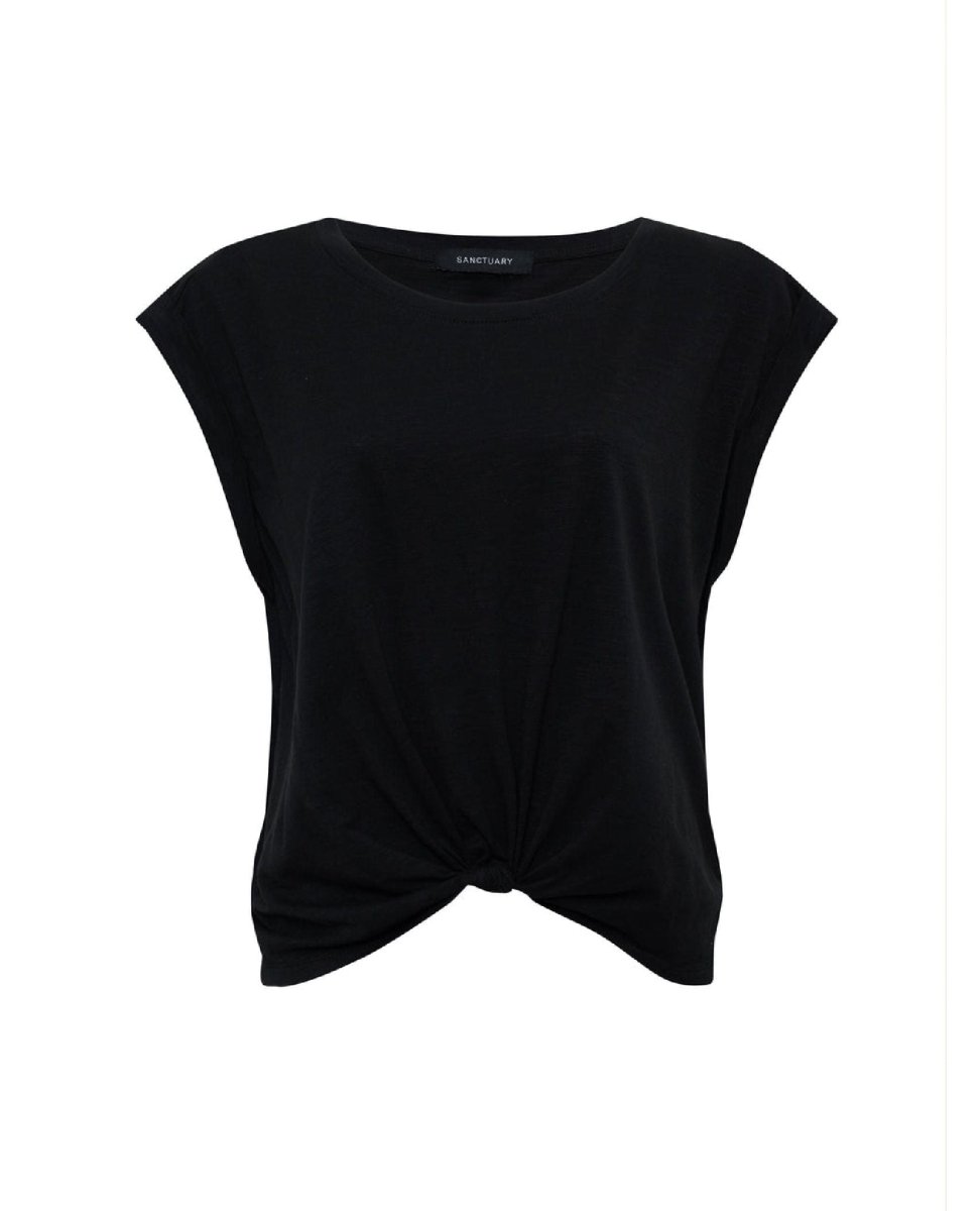 Knotted Muscle Tee Black - PINK ARROWS