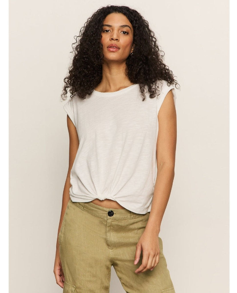 Knotted Muscle Tee White - PINK ARROWS