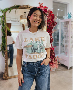 Lake Tahoe Vintage Tee - PINK ARROWS