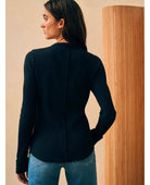 Legend Apres Waffle Henley Black - PINK ARROWS