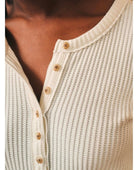 Legend Apres Waffle Henley Ivory - PINK ARROWS