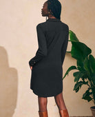 Legend Sweater Dress Heather Black Twill - PINK ARROWS
