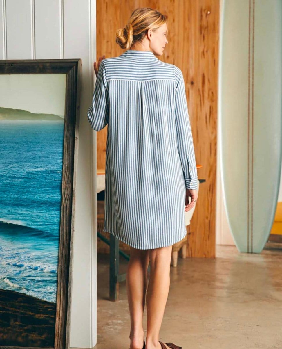 Legend Sweater Dress Navy Blazer Stripe - PINK ARROWS