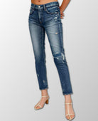 Lenwood Skinny Medium Blue Vintage - PINK ARROWS