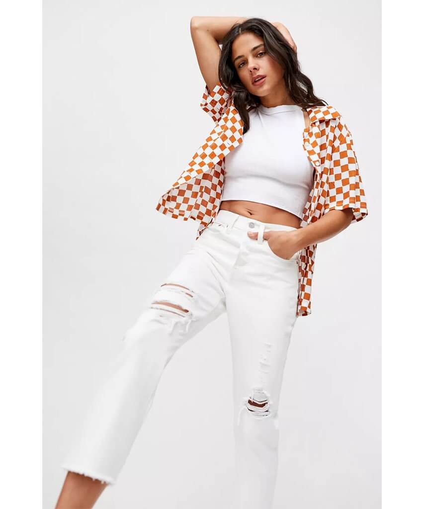 Levi's Wedgie Straight Cloud Bank - PINK ARROWS