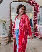 Libertine Reversible Robe in Cayenne - PINK ARROWS