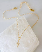 Lightning Gold Bolt Necklace - PINK ARROWS