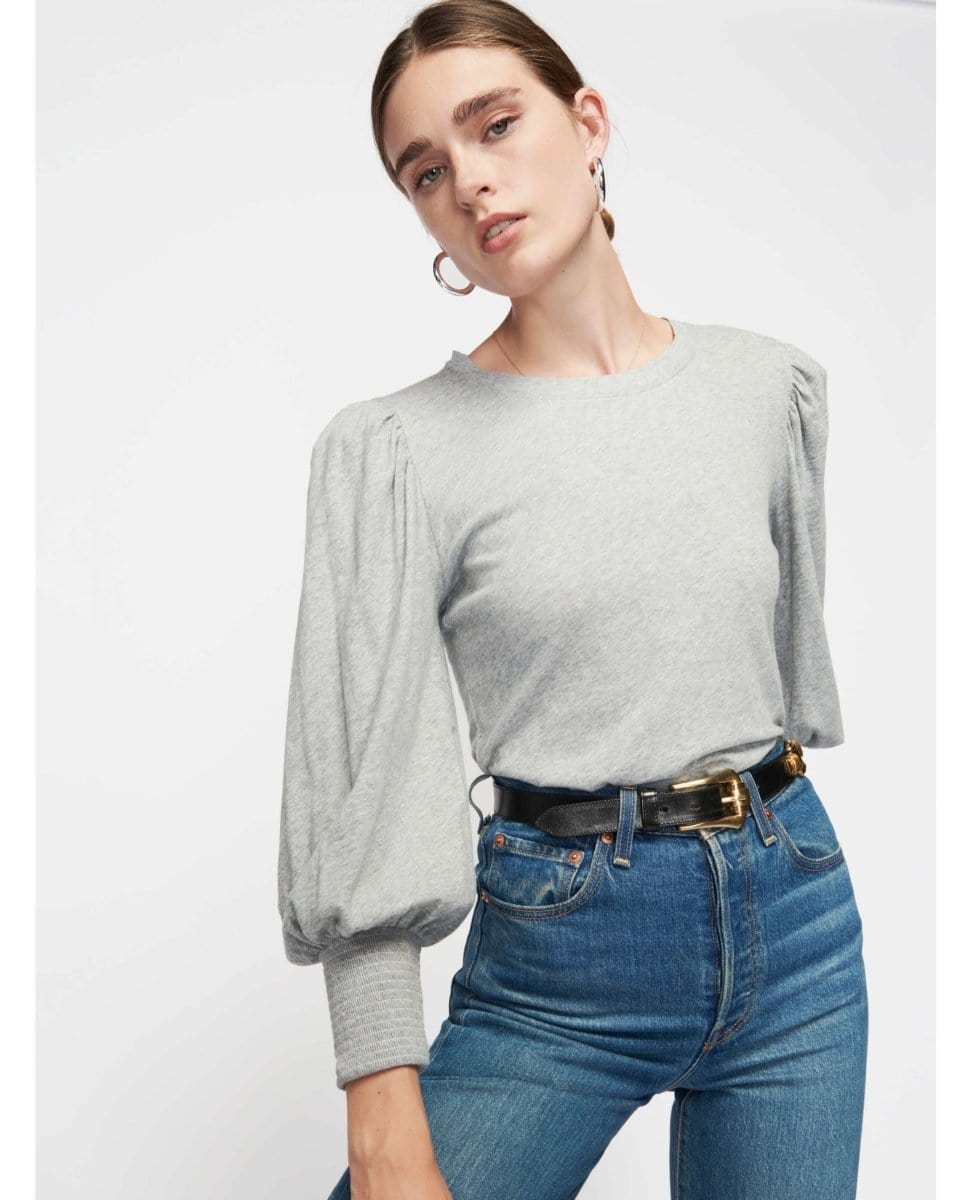 Loren 3/4 Sleeve Heather Grey - PINK ARROWS