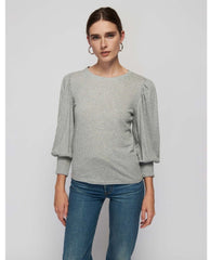 Loren 3/4 Sleeve Heather Grey - PINK ARROWS