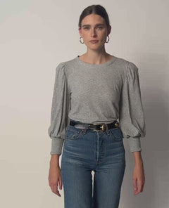 Loren 3/4 Sleeve Heather Grey - PINK ARROWS