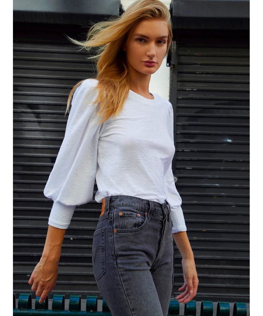Loren 3/4 Sleeve White - PINK ARROWS